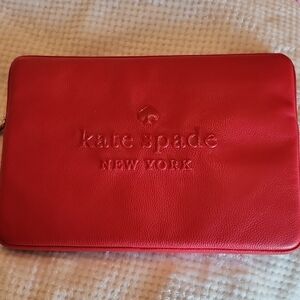 Kate Spade Red Leather Laptop Sleeve